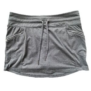 Kyodan Women's Grey Striped Athletic Skort Size M Zipper Pockets Tennis Golf